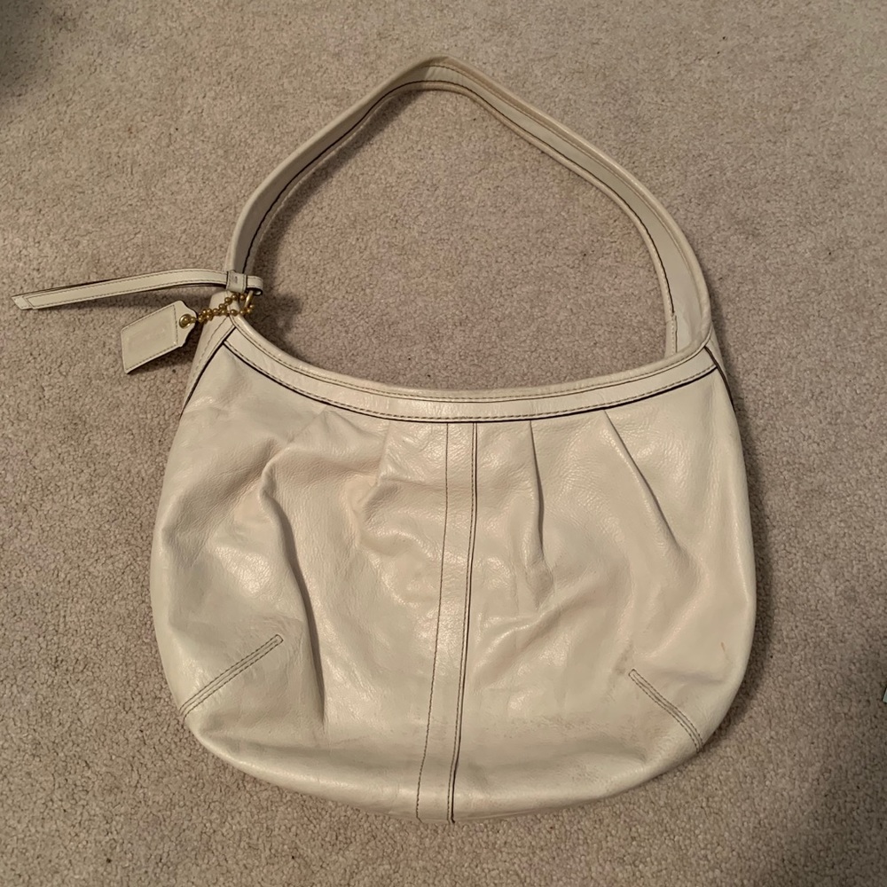 Coach Pleated Cream Hobo bag